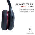 MI Super Bass Bluetooth Wireless On Ear Headphones with Mic (Black and Red) - Image 6