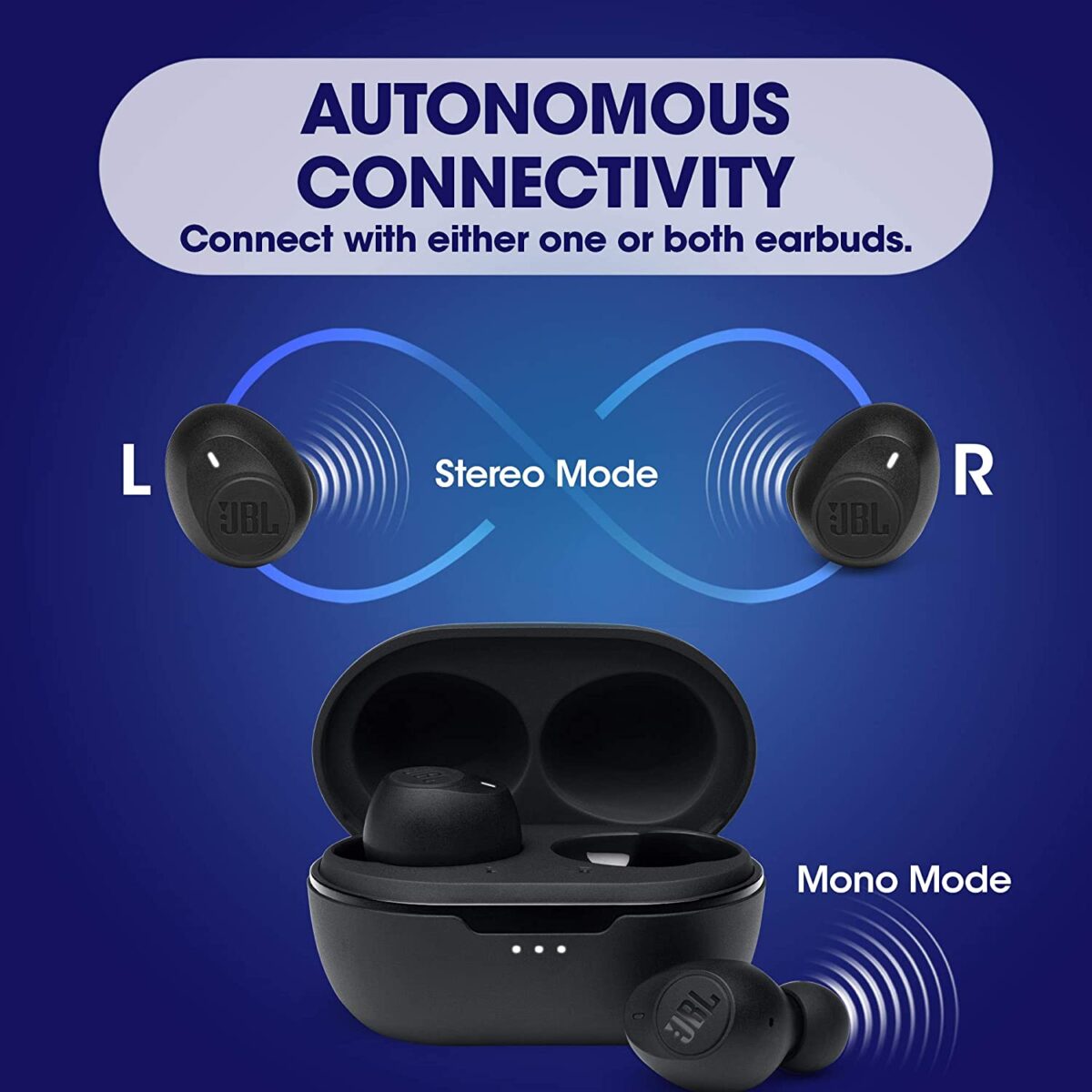 JBL C115TWS True Wireless Headphone (Black) - Image 3