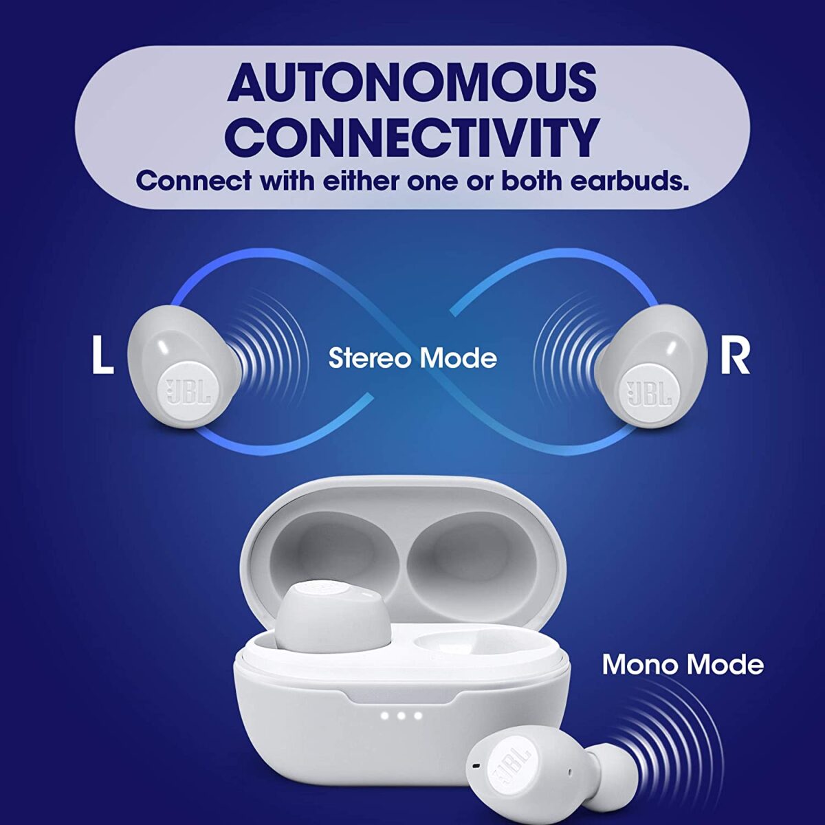 JBL C115TWS True Wireless Headphone (White) - Image 3