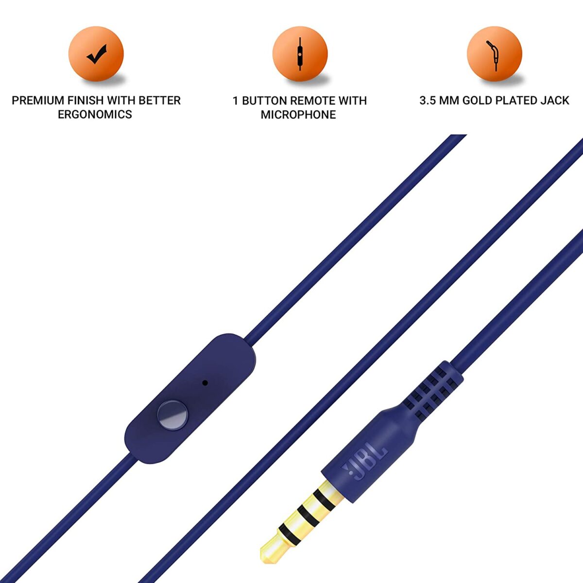 JBL C200SI  in-Ear Premium Headphones with Mic (Mystic Blue) - Image 5