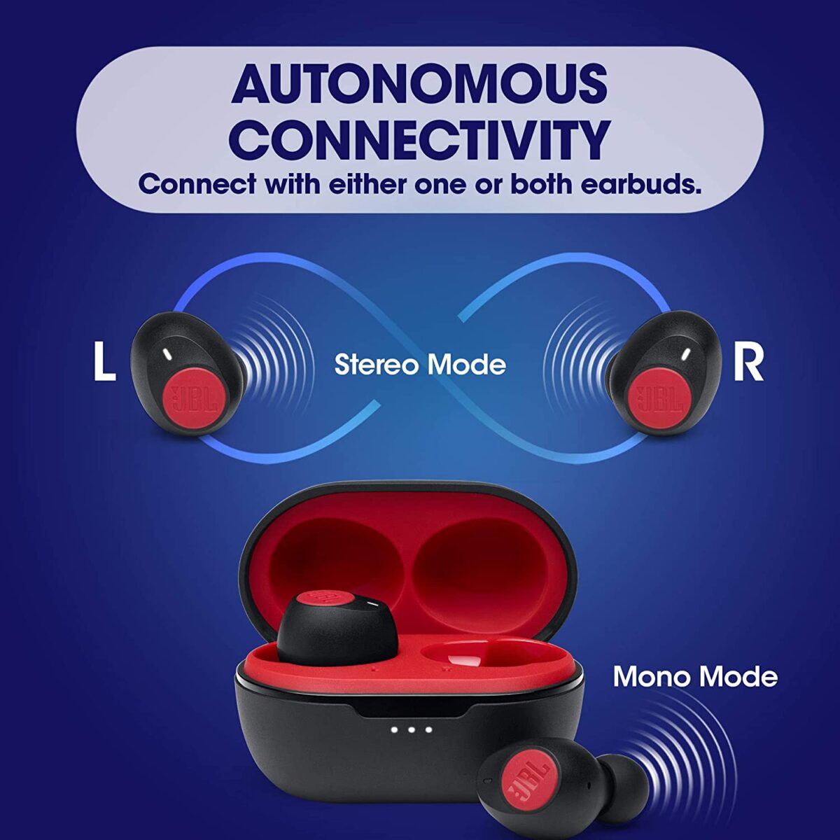 JBL C115TWS True Wireless Headphone (Red) - Image 3