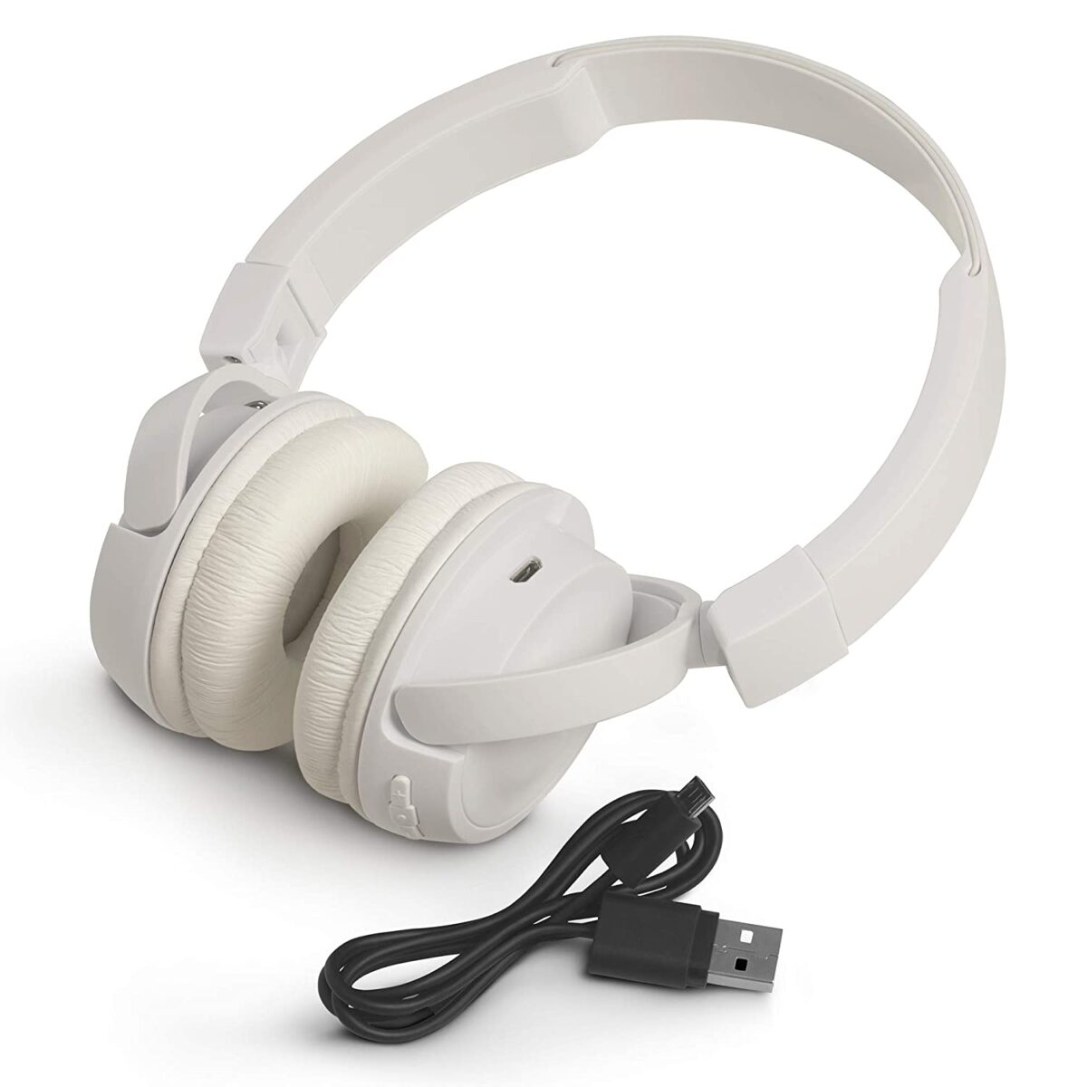 JBL T460BT Extra Bass Wireless On-Ear Headphones (White) - Image 2