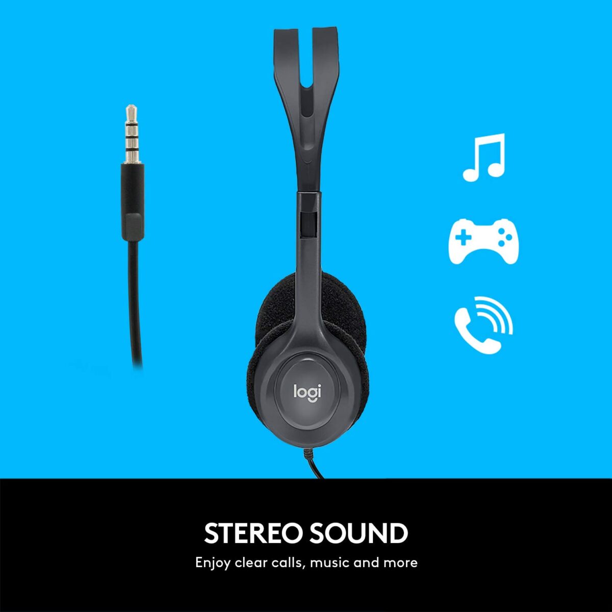Logitech H111 Wired Headset (Black) - Image 5