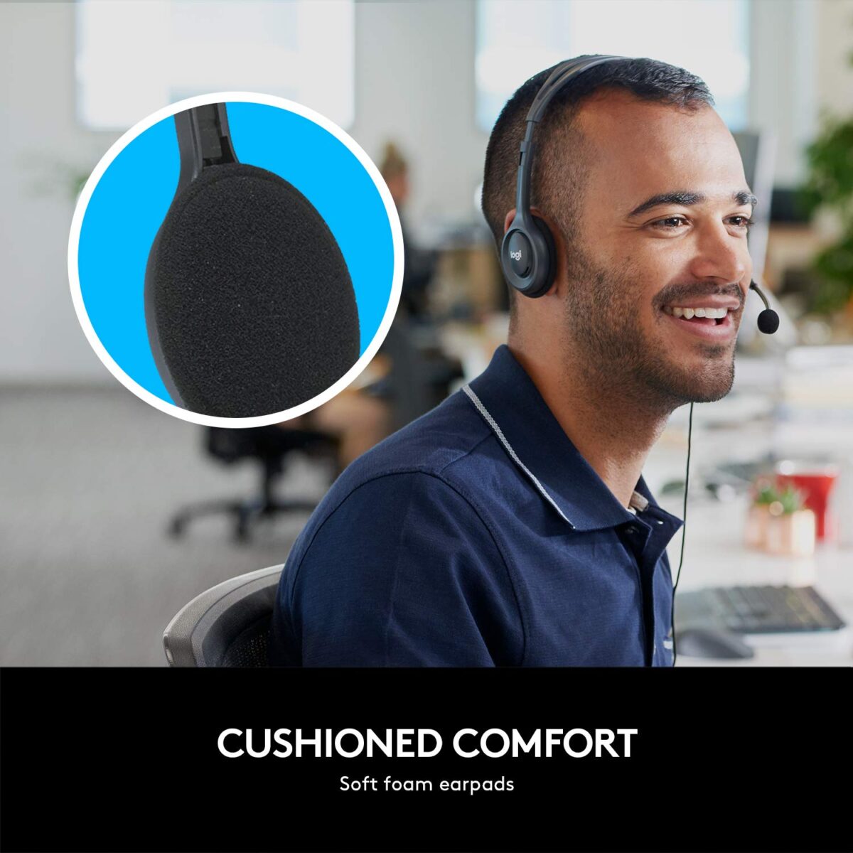 Logitech H111 Wired Headset (Black) - Image 4