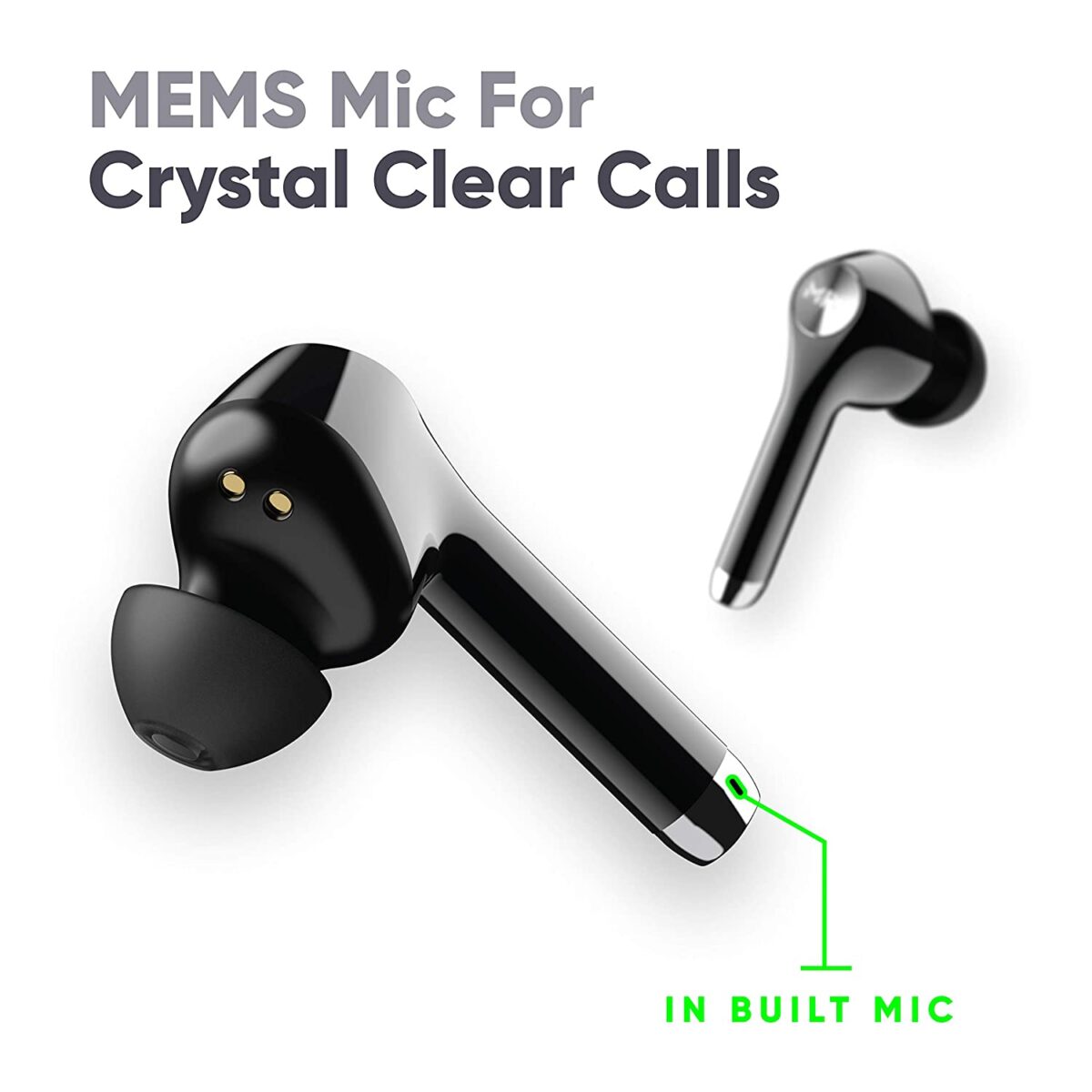 Mivi DuoPods M80 True Wireless Bluetooth Earbuds (Black) - Image 3