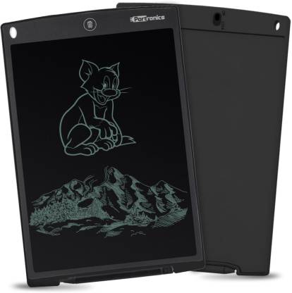 Portronics Ruffpad 12D Re-Writeable 12 Inches LCD Pad (Black)