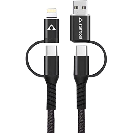 Stuffcool Quad 4 In 1 Cable 65w Pd Usb To Lype-c Cable 1 M Lightning Cable