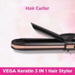 VEGA Keratin 3 in 1 Hair Styler - Straightener (VHSCC-03)Rose Gold - Image 4