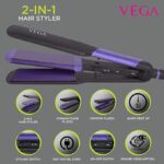 VEGA 2 in 1 Hair Styler-Straightener and Crimper Hair Styler (Black, Purple) - Image 4