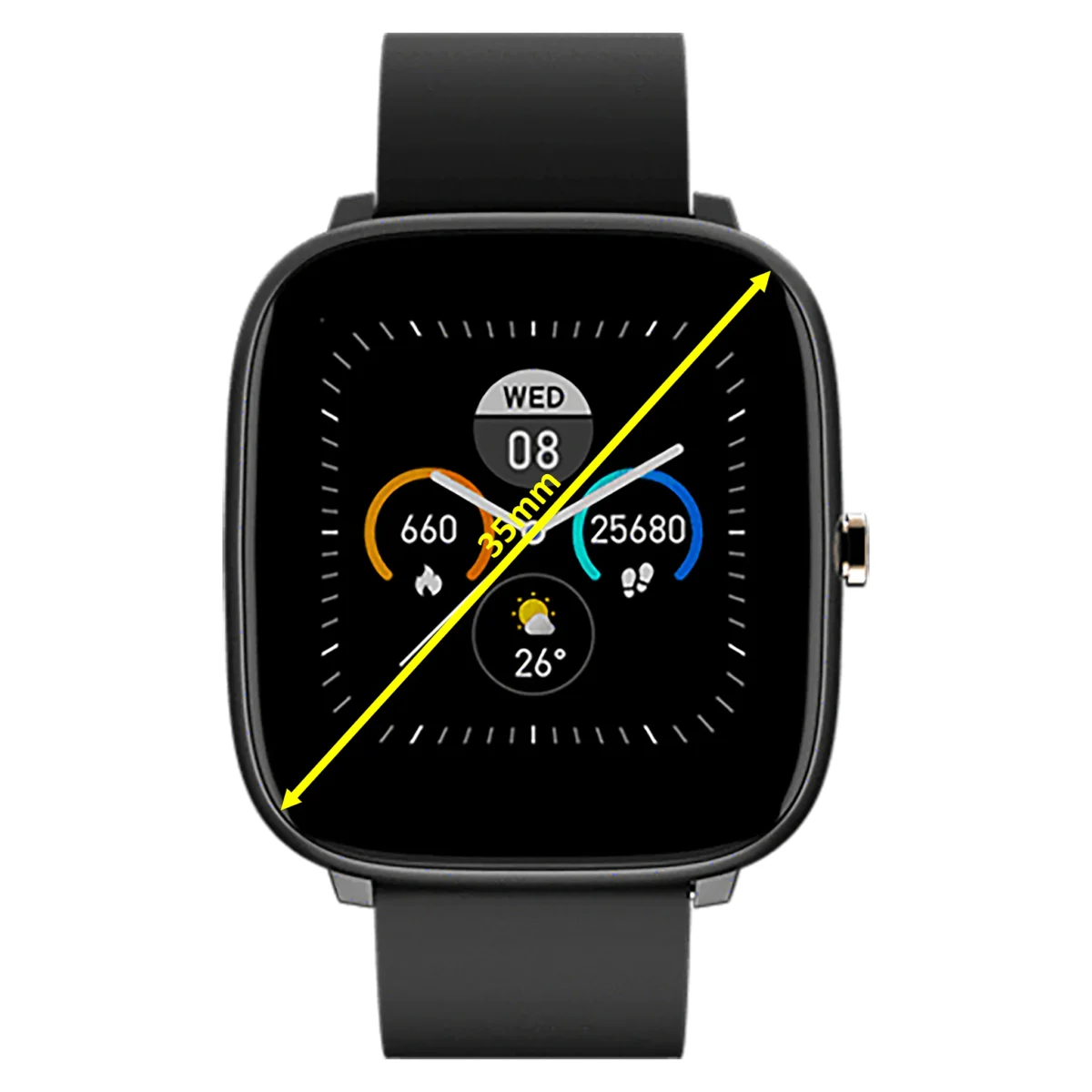 Noise ColorFit Qube Smart Watch (Charcoal Black) - Image 3