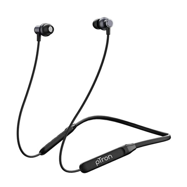 PTron Tangent Evo Bluetooth Wireless Neckband with Deep Bass (Black)