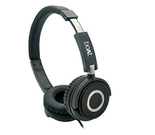 boAt BassHeads 910 Wired On Ear Headphone with Mic (Carbon Black)